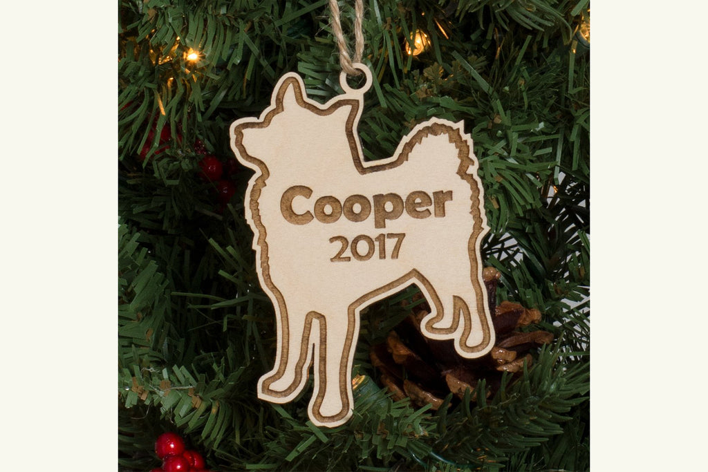 Pet Christmas Ornament Engraved Wood - Dog, Personalized - Cades and Birch 