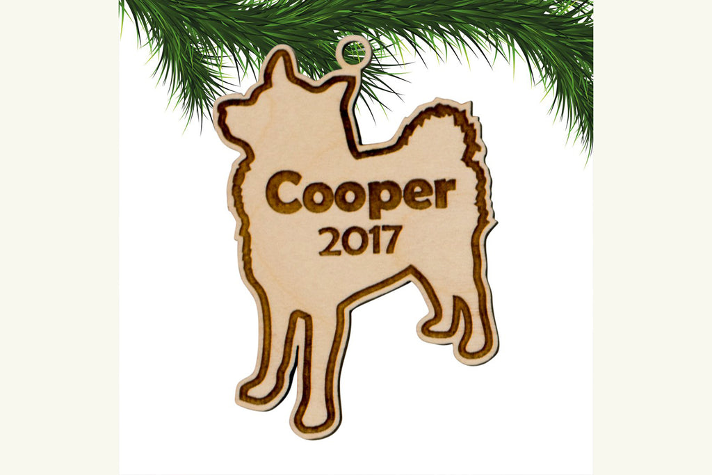 Pet Christmas Ornament Engraved Wood - Dog, Personalized - Cades and Birch 