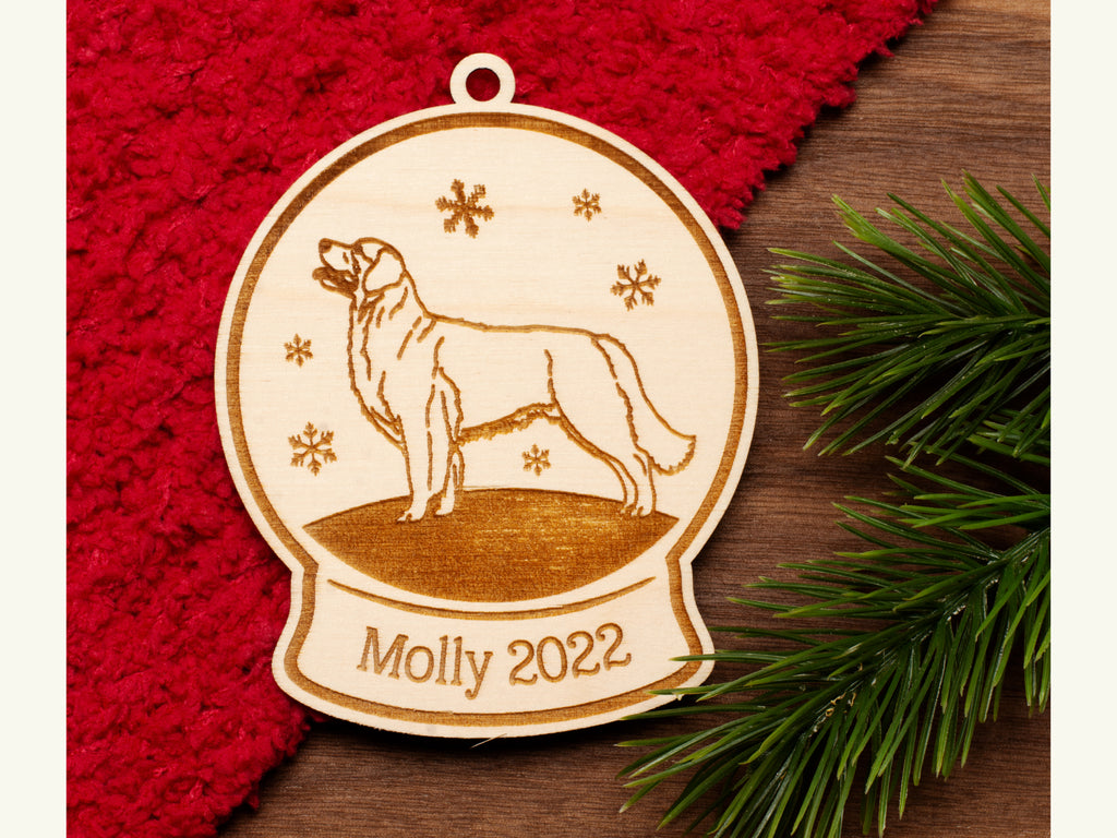 Dog Snowglobe Christmas Ornament, Multiple Breed