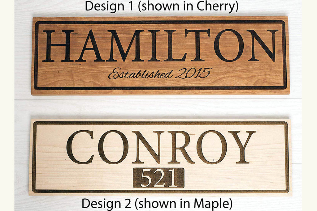 Beautifully Handcrafted and Customizable Solid Hardwood Home Address Plaque - Cades and Birch 