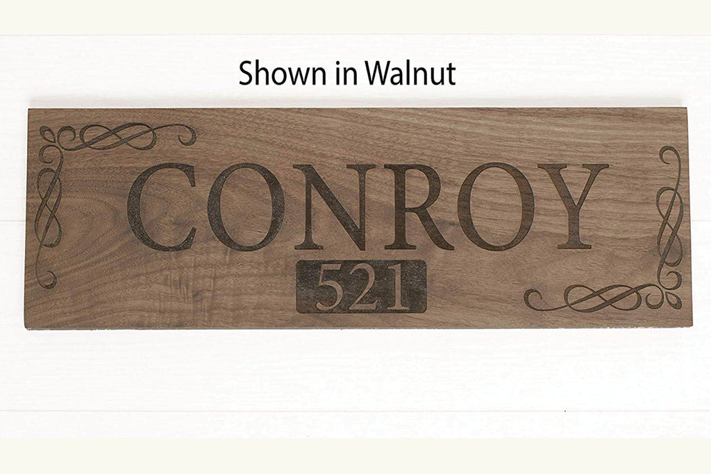 Beautifully Handcrafted and Customizable Solid Hardwood Home Address Plaque - Cades and Birch 