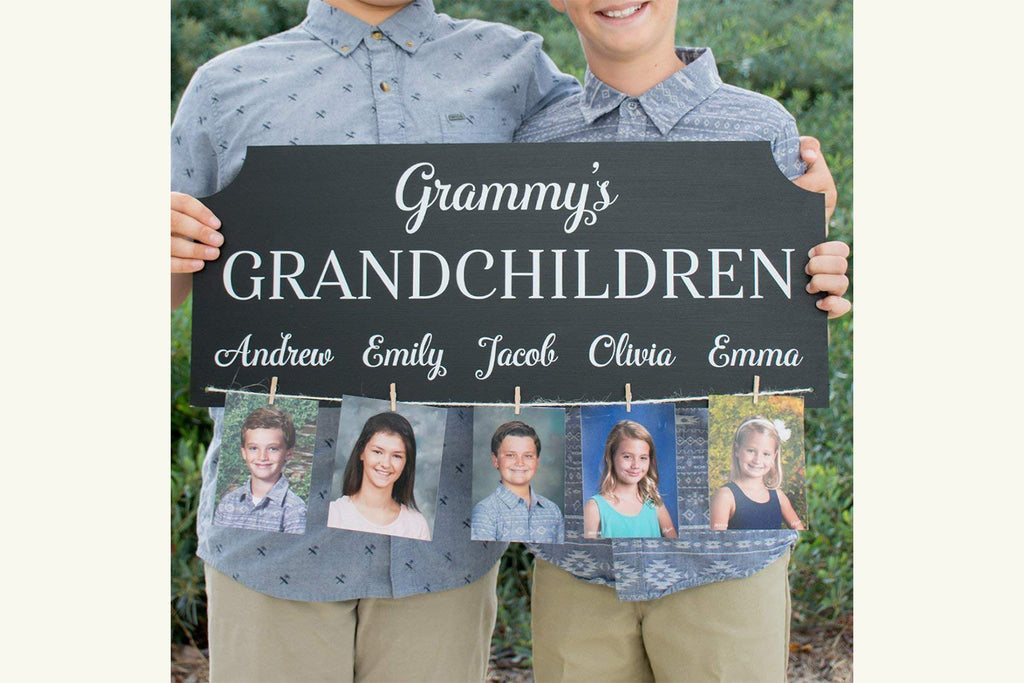 Grandchildren Personalized Photo Sign - Cades and Birch 