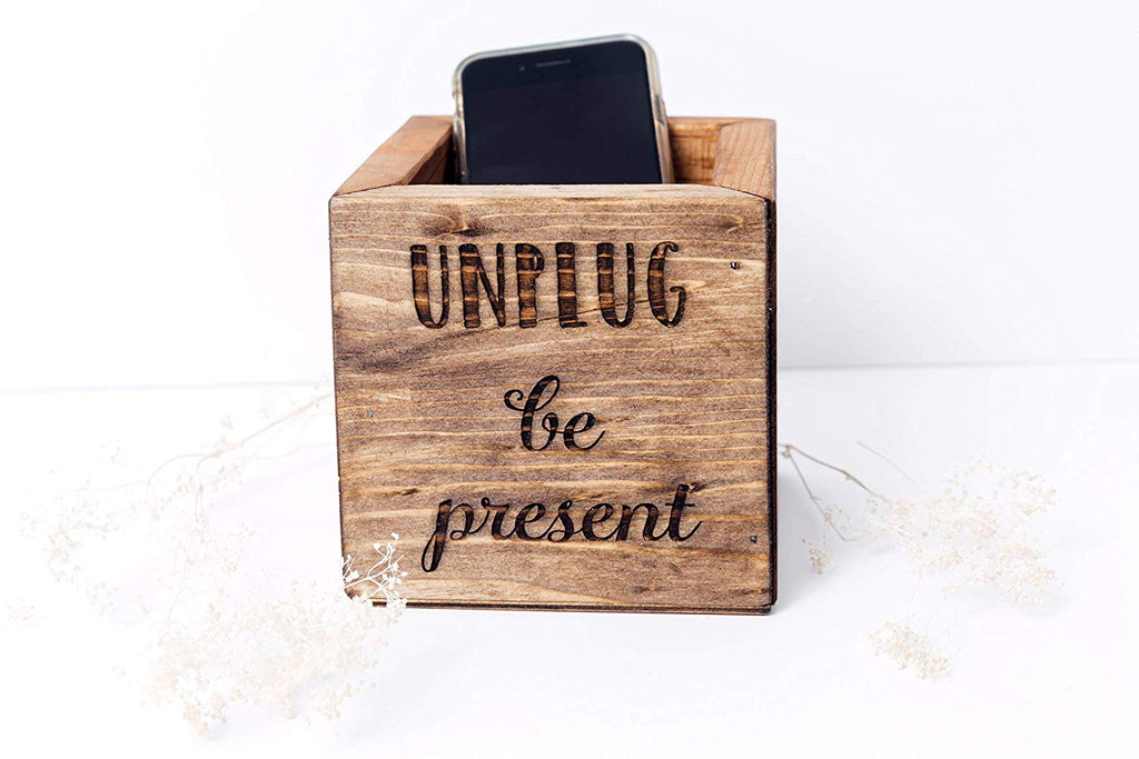 Unplug Box - Wood Cell Phone Holder - Cades and Birch 