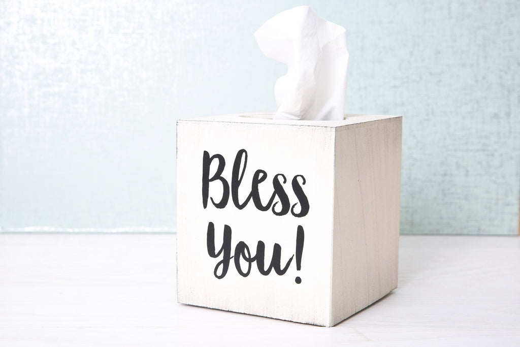 Bless You! Wood Tissue Box Cover - Cades and Birch 
