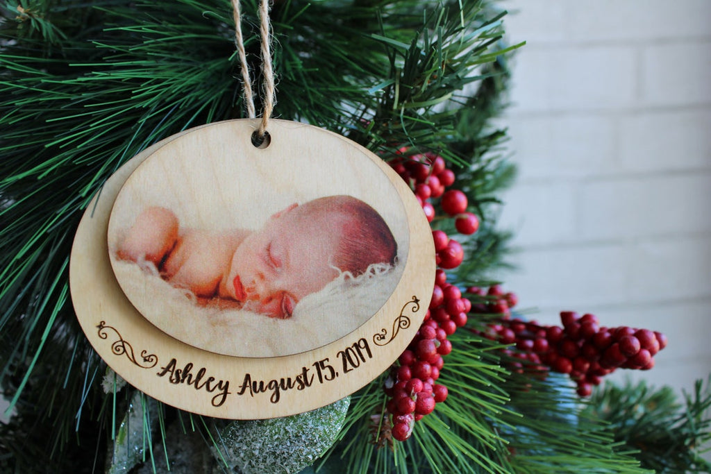 Christmas Ornament Double Hang With Your Custom Photo Print on Wood - Cades and Birch 