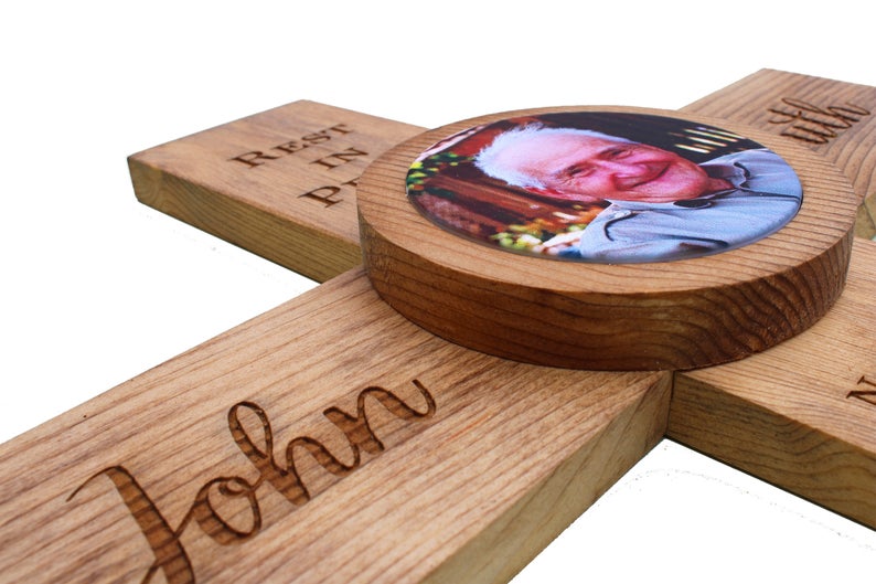 Photo Memorial Cross Personalized for Your Loved One - Cades and Birch 