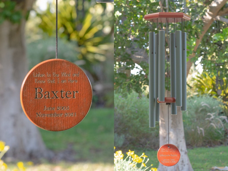 Personalized Memorial Wind Chime, Listen to the Wind, Wind Chime